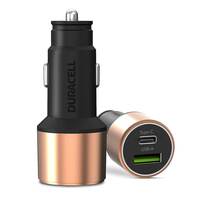 Duracell 65W Fast Car Charger Adapter with Dual Output. Quick Charge, Type C PD 45W & Qualcomm Certified 3.0 20W
