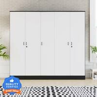Home Full Engineered Wood 5 Door Wardrobe 