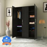 Price drop: Flipkart Perfect Homes Julian Engineered Wood 3 Door Wardrobe  (Finish Color - Chocolate Wenge, Knock Down)