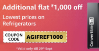 Get extra INR 1000 OFF on Bestselling Washing Machine & Fridge
