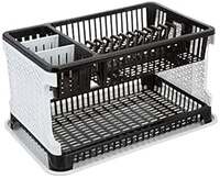 Amazon Brand - Solimo Plastic Dish Drainer, (Black , 51 cm * 33 cm * 27.2 cm) 