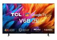 TCL V6B 189 cm (75 inch) Ultra HD (4K) LED Smart Google TV 2024 Edition with 24W Dolby Audio and Metallic Bezel-Less  (75V6B)