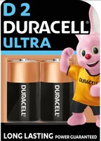 DURACELL Ultra Alkaline D Battery Pack of 2 