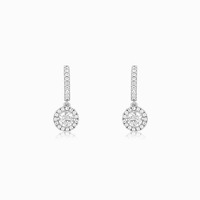 Silver Zircon Drizzle Drop Earrings