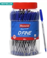 Reynolds D fine Ball Pen (Pack of 50, Ink Color - Blue)