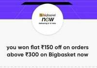 Pay Credit Card bills and stand a chance to win FLAT ₹150 off on ₹300 in BigBasket