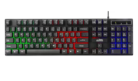 RPM Euro Games Gaming Keyboard - Normal / 7 Color LED Illuminated & Spill Proof Keys Membrane Wired USB Gaming Keyboard  (Black)