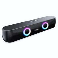 E GATE 210 | 18W Soundbar Bluetooth Speaker, 2.0 Channel + Dual Passive Radiators for Extra bass, Multicolour LED Light, Upto 12 Hrs Play Back from 2000 mAh Battery, TWS, Aux, USB, mSD and FM - eGate