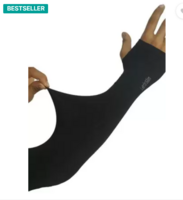 LA OTTER Cotton Arm Sleeve For Men & Women  (Free, Black)