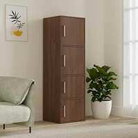 Amazon Brand - Solimo Altamore Engineered Wood 4 Tier Storage Cabinet (Walnut Finish) 