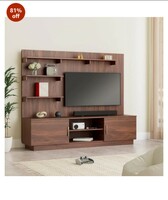 Limited-time deal: Amazon Brand - Solimo Altamore Engineered Wood TV Unit and Display Cabinet with Back Panel (Walnut Finish)