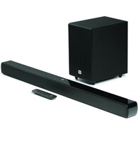 JBL Cinema SB241, Dolby Digital Soundbar with Wired Subwoofer for Extra Deep Bass, 2.1 Channel Home Theatre with Remote, HDMI ARC, Bluetooth & Optical Connectivity (110W)