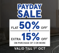 Payday Sale | Flat 50% off + Extra 15% off