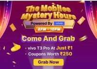 Mobile Mystery hours- Vivo T3 pro at 1 or coupons worth 250