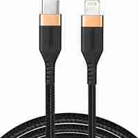 DURACELL Lightning Cable 2 A 1.2 m DU005 (Compatible with iPhone, iPad, iPod, Black)