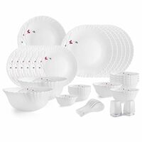 Cello Opalware Dazzle Series Lush Fiesta Dinner Set, 35 Units | Opal Glass Dinner Set for 6 Apply ₹100 coupon 