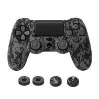 NiTHO PS4 Controller Cover Case, Anti-Slip Soft Silicone Protective Skin for Playstation 4 Controller with Thumb Grip Caps, Joystick Protectors Kit Accessories for PS4 Wireless Controller - Camo
