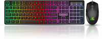 Ant Esports KM1600 Gaming Keyboard & Mouse Combo, Wired Backlit Rainbow LED Keyboard & 3200 DPI Gaming Mouse