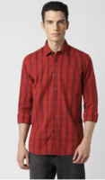 VAN HEUSEN - Men Slim Fit Checkered Casual Shirt (Up To 65% OFF)