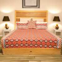 Status Contract -2024 Cotton Rich Double Bedsheet with 2 Pillow Covers for Bed Room, Home, Hotel-120 GSM (D1)