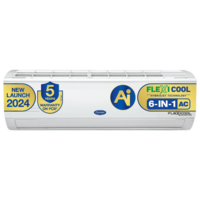 Carrier Ester Pro Exi 6 in 1 Convertible 1.5 Ton 5 Star Inverter Split AC with Auto Cleanser (2024 Model, Copper Condenser, CAI18ES5R34F1)