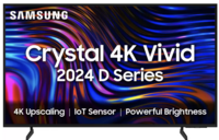 SAMSUNG New D Series Brighter Crystal 4K Vivid (2024 Edition) 108 cm (43 inch) Ultra HD (4K) LED Smart Tizen TV with 4K Upscaling | 300+ Free Channels | Purcolor | Auto Game Mode | Q-Symphony | Voice Ready | Knox Secur