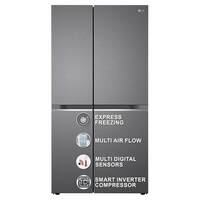 LG 655 L Frost-Free Smart Inverter Double Door Side-By-Side Refrigerator (2023 Model, GL-B257HDSY, Dazzle Steel