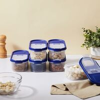 Amazon Brand - Solimo Modular Plastic Container and Dispenser, Set of 6 (525 ml Each)