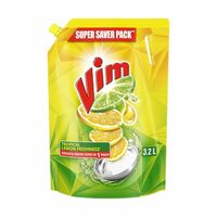 Vim Dishwash Liquid 3.2L | Removes 100+ Odours & Grease in 1 wash | Infused with power of lemons that leaves no residue