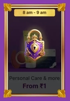 Personal Care & More Products From ₹1 (8am - 9am)