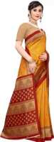 Printed Mysore Art Silk Saree (Mustard)