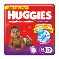 Huggies Complete Comfort Wonder Pants | Pant Style Baby Diapers M Size, 76 Count