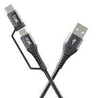 boAt Deuce USB 300 2 in 1 Type-C & Micro USB Stress Resistant, Sturdy Cable with 3A Fast Charging 