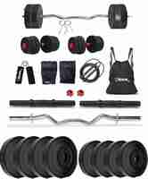 STARX 20 kg PVC weight with 3ft Curl Rod and Accessories Home Gym Combo