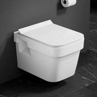 Clay Plus Premium Ceramic Wall Hung Western Toilet/Commode with Soft Close Toilet Seat Wallmounted Toilet Commode P TRAP WHITE (W 2015)

