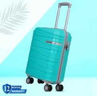 JACY LONDON Hard Sided PP 8 Wheel Spinners, with Telescopic Steel Trolley and Number Lock Cabin Suitcase 8 Wheels - 21 inch