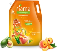 FIAMA Body Wash Shower Gel Peach & Avocado Value Pouch, For Moisturized Skin