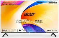 Acer 100 cm (40 inches) I Pro Series Full HD Smart LED Google TV AR40FDIGU2841AT (Black)