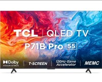 TCL 139 cm (55 inches) 4K Ultra HD Smart QLED Google TV 55P71B Pro (Black)