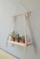 Take a look at this Rakano macrame Wall Hanging Shelf Wood Floating (White) on Flipkart