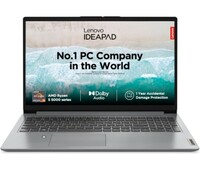 Lenovo IdeaPad Slim 1 AMD Ryzen 5 5500U 15.6" HD Thin and Light Laptop (16GB/512GB SSD/Integrated AMD Graphics/Windows 11 Home/MSO 21/1Yr ADP Free/Cloud Grey/1.61Kg), 82R400ERIN