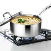 MILTON Pro Cook Triply Stainless Steel Sauce Pan with Lid Sauce Pan 18 cm diameter with Lid 2.2 L capacity