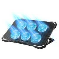 Ant Plus Dracula 60 Laptop Cooling Pad, Laptop Cooler with 6 * 1 Quite Fans at 2400 RPM, Fan Speed Controller 5 Height Adjustable Angle 2 USB Ports Compatible for Laptop, Notebook up to 17”