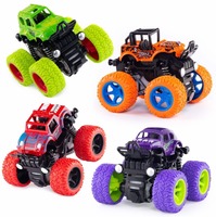  (Pack of 4) FunBlast 4wd Monster Truck Toys - Push & Go Toy Trucks Friction Power 4 Wheel Drive Vehicles Toy for Toddlers Children Boys Girls Kids (Pack of 4; Multi Color)