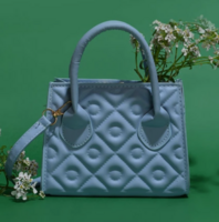 HauteSauce Blue Quilted Medium Handheld Handbag