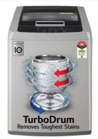 LG 7 kg 5 Star with Smart Inverter Technology, TurboDrum and Smart Diagnosis Fully Automatic Top Load Washing Machine Silver  (T70SKSF1Z)