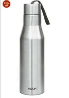 MILTON Super 1000 Stainless Steel Water Bottle, 1000 ml water bottles, Single walled, Leak-Proof, Rust-free Steel Bottle, Easy Grip, Easy to Carry, Travel Bottle, Silver