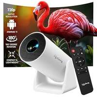  Lifelong LightBeam Smart Projector for Home, Native 720p with 4K Support, 4500 Lumens, Android 11, Apps (Netflix, Prime, YouTube) Freestyle Design with Built-in Stand, Speaker, WiFi, 100" 