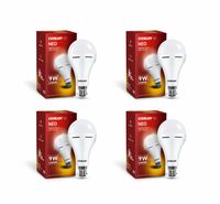 (Pack of 4) Eveready 9-Watts B22D Emergency Inverter LED Bulb| Cool Day Light (6500K) | Pack of 4 | Energy Efficient| IBMS Technology | Up to 3 Hour Battery Backup | Li-on Battery Inside