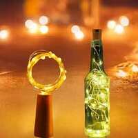 Desidiya® Bottle Lights with Cork - Mini Copper Wire Battery Operated String Decorative Fairy Lights with 20 LEDs - Pack of 1